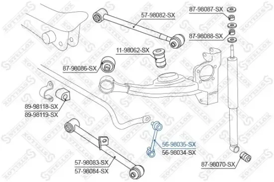 Stange/Strebe, Stabilisator Hinterachse links STELLOX 56-98035-SX Bild Stange/Strebe, Stabilisator Hinterachse links STELLOX 56-98035-SX