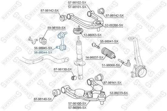 Stange/Strebe, Stabilisator Vorderachse rechts STELLOX 56-98044-SX Bild Stange/Strebe, Stabilisator Vorderachse rechts STELLOX 56-98044-SX