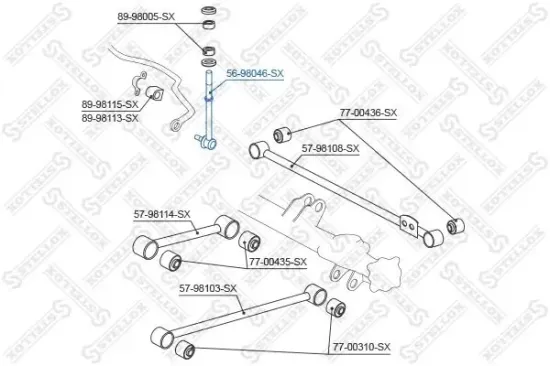 Stange/Strebe, Stabilisator Hinterachse links Hinterachse rechts STELLOX 56-98046-SX Bild Stange/Strebe, Stabilisator Hinterachse links Hinterachse rechts STELLOX 56-98046-SX
