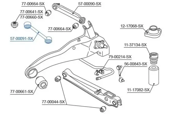Stange/Strebe, Radaufhängung hinten Hinterachse STELLOX 57-00091-SX Bild Stange/Strebe, Radaufhängung hinten Hinterachse STELLOX 57-00091-SX