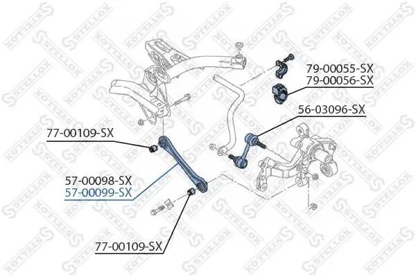Lenker, Radaufhängung Hinterachse rechts unten STELLOX 57-00099-SX