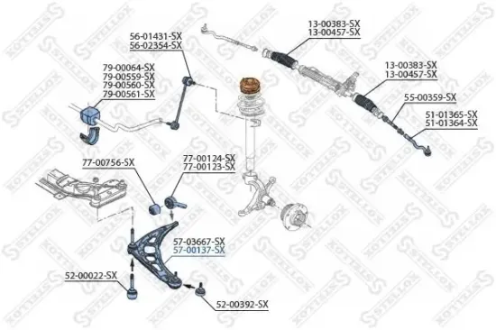 Lenker, Radaufhängung Vorderachse rechts unten STELLOX 57-00137-SX Bild Lenker, Radaufhängung Vorderachse rechts unten STELLOX 57-00137-SX