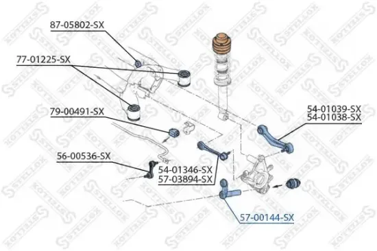 Lenker, Radaufhängung Hinterachse unten STELLOX 57-00144-SX Bild Lenker, Radaufhängung Hinterachse unten STELLOX 57-00144-SX