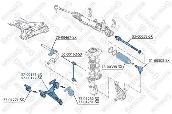 Lenker, Radaufhängung Vorderachse links STELLOX 57-00171-SX Bild Lenker, Radaufhängung Vorderachse links STELLOX 57-00171-SX