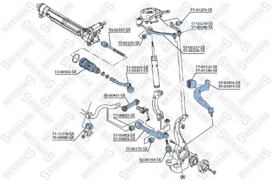 Lenker, Radaufhängung Vorderachse links hinten oben STELLOX 57-00239-SX Bild Lenker, Radaufhängung Vorderachse links hinten oben STELLOX 57-00239-SX