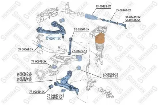 Lenker, Radaufhängung oben Vorderachse links Vorderachse rechts STELLOX 57-02971-SX Bild Lenker, Radaufhängung oben Vorderachse links Vorderachse rechts STELLOX 57-02971-SX