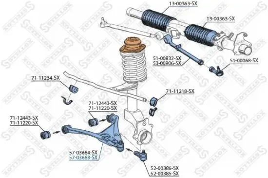 Lenker, Radaufhängung Vorderachse unten STELLOX 57-03663-SX Bild Lenker, Radaufhängung Vorderachse unten STELLOX 57-03663-SX