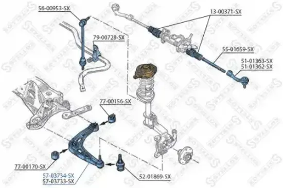 Lenker, Radaufhängung Vorderachse unten links STELLOX 57-03734-SX Bild Lenker, Radaufhängung Vorderachse unten links STELLOX 57-03734-SX