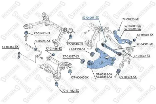 Lenker, Radaufhängung Hinterachse links Hinterachse rechts STELLOX 57-04001-SX Bild Lenker, Radaufhängung Hinterachse links Hinterachse rechts STELLOX 57-04001-SX