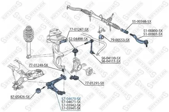 Lenker, Radaufhängung Vorderachse links unten STELLOX 57-04670-SX Bild Lenker, Radaufhängung Vorderachse links unten STELLOX 57-04670-SX