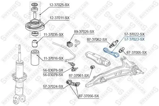 Lenker, Radaufhängung Hinterachse rechts STELLOX 57-37023-SX Bild Lenker, Radaufhängung Hinterachse rechts STELLOX 57-37023-SX