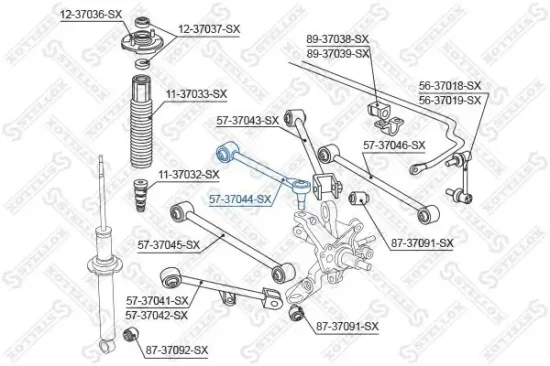Lenker, Radaufhängung Hinterachse links Hinterachse rechts STELLOX 57-37044-SX Bild Lenker, Radaufhängung Hinterachse links Hinterachse rechts STELLOX 57-37044-SX