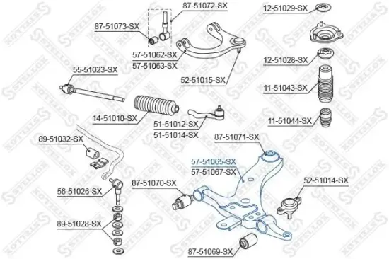 Lenker, Radaufhängung Vorderachse links unten STELLOX 57-51065-SX Bild Lenker, Radaufhängung Vorderachse links unten STELLOX 57-51065-SX