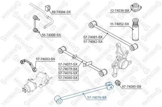 Stange/Strebe, Radaufhängung Hinterachse links Hinterachse rechts STELLOX 57-74076-SX Bild Stange/Strebe, Radaufhängung Hinterachse links Hinterachse rechts STELLOX 57-74076-SX