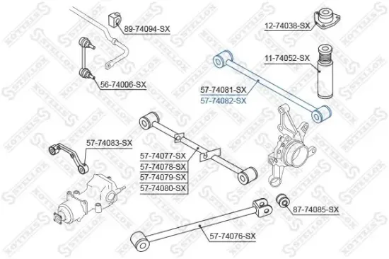 Stange/Strebe, Radaufhängung Hinterachse links Hinterachse rechts STELLOX 57-74082-SX Bild Stange/Strebe, Radaufhängung Hinterachse links Hinterachse rechts STELLOX 57-74082-SX