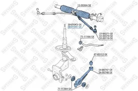 Axialgelenk, Spurstange Vorderachse Vorderachse rechts STELLOX 59-01041-SX Bild Axialgelenk, Spurstange Vorderachse Vorderachse rechts STELLOX 59-01041-SX