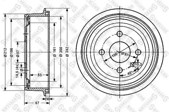 Bremstrommel Hinterachse STELLOX 6025-9905-SX Bild Bremstrommel Hinterachse STELLOX 6025-9905-SX