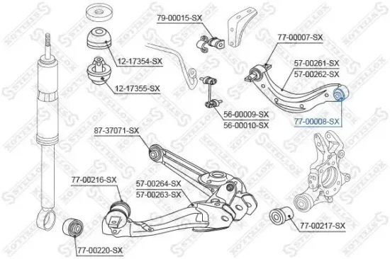 Lagerung, Lenker hinten außen Hinterachse links Hinterachse rechts STELLOX 77-00008-SX Bild Lagerung, Lenker hinten außen Hinterachse links Hinterachse rechts STELLOX 77-00008-SX