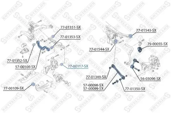 Lagerung, Lenker Hinterachse links Hinterachse rechts STELLOX 77-00117-SX Bild Lagerung, Lenker Hinterachse links Hinterachse rechts STELLOX 77-00117-SX