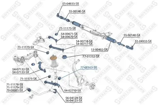 Lagerung, Lenker unten Vorderachse links Vorderachse rechts STELLOX 77-00163-SX Bild Lagerung, Lenker unten Vorderachse links Vorderachse rechts STELLOX 77-00163-SX