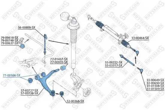 Lagerung, Lenker STELLOX 77-00166-SX Bild Lagerung, Lenker STELLOX 77-00166-SX