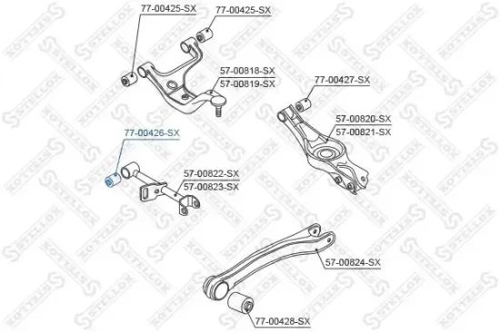 Lagerung, Lenker vorne innen Hinterachse links Hinterachse rechts STELLOX 77-00426-SX Bild Lagerung, Lenker vorne innen Hinterachse links Hinterachse rechts STELLOX 77-00426-SX