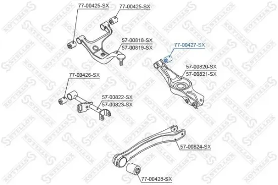 Lagerung, Lenker hinten innen Hinterachse links Hinterachse rechts STELLOX 77-00427-SX Bild Lagerung, Lenker hinten innen Hinterachse links Hinterachse rechts STELLOX 77-00427-SX