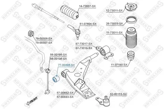 Lagerung, Lenker unten vorne STELLOX 77-00485-SX Bild Lagerung, Lenker unten vorne STELLOX 77-00485-SX