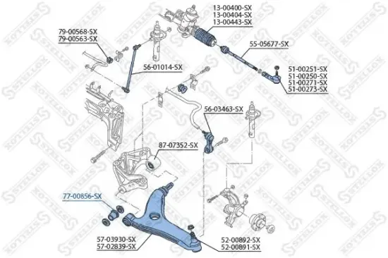 Lagerung, Lenker vorne Vorderachse links Vorderachse rechts STELLOX 77-00856-SX Bild Lagerung, Lenker vorne Vorderachse links Vorderachse rechts STELLOX 77-00856-SX