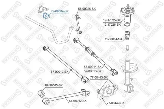 Lagerung, Stabilisator hinten STELLOX 79-00004-SX Bild Lagerung, Stabilisator hinten STELLOX 79-00004-SX