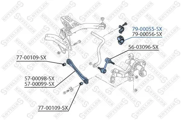 Lagerung, Stabilisator STELLOX 79-00055-SX