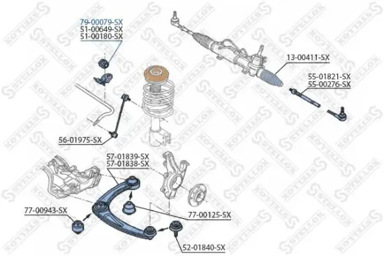 Lagerung, Stabilisator STELLOX 79-00079-SX Bild Lagerung, Stabilisator STELLOX 79-00079-SX