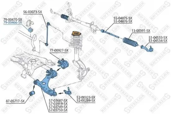 Lagerung, Stabilisator STELLOX 79-00466-SX Bild Lagerung, Stabilisator STELLOX 79-00466-SX