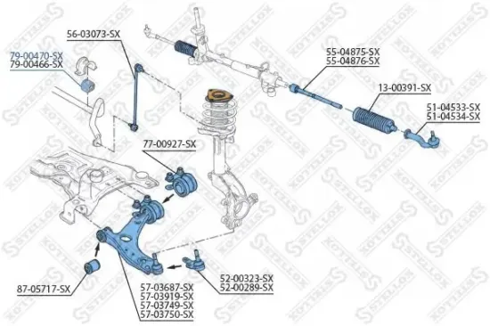 Lagerung, Stabilisator STELLOX 79-00470-SX Bild Lagerung, Stabilisator STELLOX 79-00470-SX