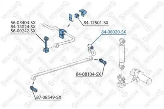 Lagerbuchse, Blattfeder oben Hinterachse links Hinterachse rechts STELLOX 84-08020-SX Bild Lagerbuchse, Blattfeder oben Hinterachse links Hinterachse rechts STELLOX 84-08020-SX