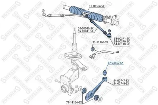 Lagerung, Lenker innen Vorderachse links Vorderachse rechts STELLOX 87-03152-SX Bild Lagerung, Lenker innen Vorderachse links Vorderachse rechts STELLOX 87-03152-SX