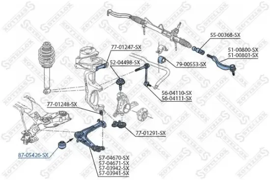 Lagerung, Lenker innen Vorderachse links Vorderachse rechts STELLOX 87-05426-SX Bild Lagerung, Lenker innen Vorderachse links Vorderachse rechts STELLOX 87-05426-SX