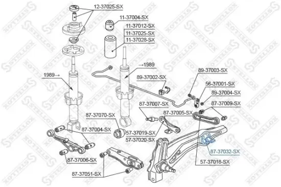 Lagerung, Lenker hinten STELLOX 87-37032-SX Bild Lagerung, Lenker hinten STELLOX 87-37032-SX