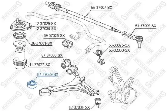 Lagerung, Lenker Vorderachse beidseitig STELLOX 87-37059-SX Bild Lagerung, Lenker Vorderachse beidseitig STELLOX 87-37059-SX