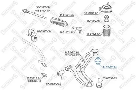 Lagerung, Lenker STELLOX 87-51007-SX Bild Lagerung, Lenker STELLOX 87-51007-SX