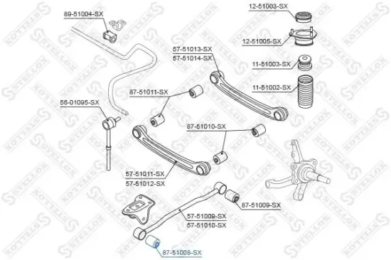 Lagerung, Lenker vorne hinten STELLOX 87-51008-SX Bild Lagerung, Lenker vorne hinten STELLOX 87-51008-SX