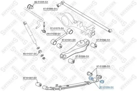 Lagerbuchse, Blattfeder Hinterachse unten STELLOX 87-51059-SX Bild Lagerbuchse, Blattfeder Hinterachse unten STELLOX 87-51059-SX