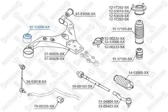 Lagerung, Lenker Vorderachse vorne STELLOX 87-53056-SX Bild Lagerung, Lenker Vorderachse vorne STELLOX 87-53056-SX