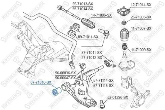 Lagerung, Lenker Vorderachse links Vorderachse rechts STELLOX 87-71010-SX Bild Lagerung, Lenker Vorderachse links Vorderachse rechts STELLOX 87-71010-SX