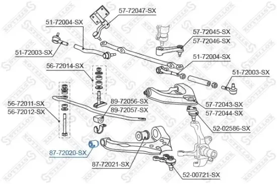 Lagerung, Lenker vorne unten Vorderachse links Vorderachse rechts STELLOX 87-72020-SX Bild Lagerung, Lenker vorne unten Vorderachse links Vorderachse rechts STELLOX 87-72020-SX