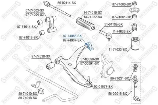 Lagerung, Lenker Hinterachse unten rechts STELLOX 87-74066-SX Bild Lagerung, Lenker Hinterachse unten rechts STELLOX 87-74066-SX