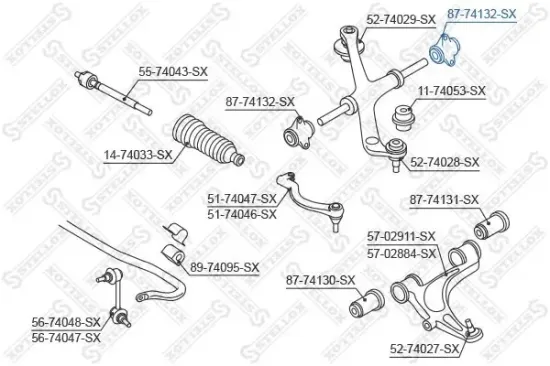 Lagerung, Lenker oben Vorderachse links Vorderachse rechts STELLOX 87-74132-SX Bild Lagerung, Lenker oben Vorderachse links Vorderachse rechts STELLOX 87-74132-SX