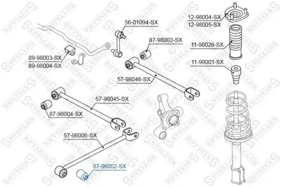 Lagerung, Lenker hinten STELLOX 87-98002-SX Bild Lagerung, Lenker hinten STELLOX 87-98002-SX