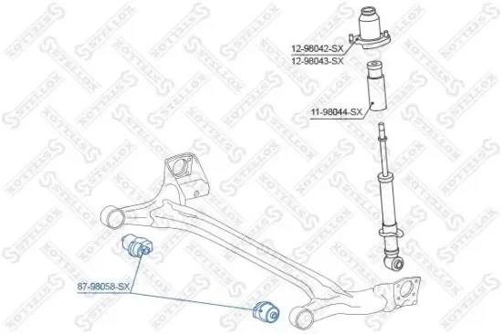 Lagerung, Lenker hinten STELLOX 87-98058-SX Bild Lagerung, Lenker hinten STELLOX 87-98058-SX