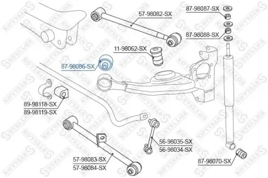 Lagerung, Lenker hinten STELLOX 87-98086-SX Bild Lagerung, Lenker hinten STELLOX 87-98086-SX